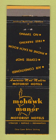 Matchbook Cover - Mohawk Manor Syracuse Buffalo NY Indianapolis IN
