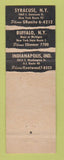 Matchbook Cover - Mohawk Manor Syracuse Buffalo NY Indianapolis IN
