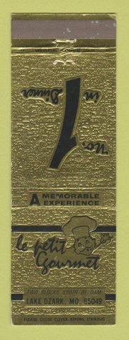 Matchbook Cover - Le Petit Gourmet Restaurant Lake Ozark MO