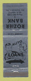Matchbook Cover - Rozier Bank Ste Genevieve MO