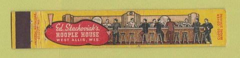 Matchbook Cover - Ed Stachoviak's Hoople House West Allis WI 10 Strike