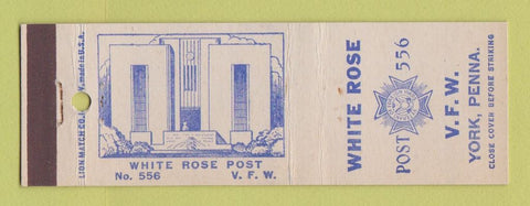 Matchbook Cover - White Rose VFW York PA