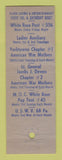 Matchbook Cover - White Rose VFW York PA