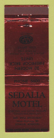 Matchbook Cover - Sedalia Motel MO