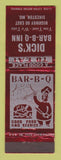 Matchbook Cover - Dick's BBQ Inn Sikeston MO