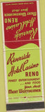Matchbook Cover - Riverside Hotel Casino Reno NV