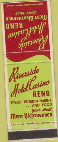 Matchbook Cover - Riverside Hotel Casino Reno NV