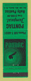 Matchbook Cover - Holly Pontiac Tempest Mount Holly NJ