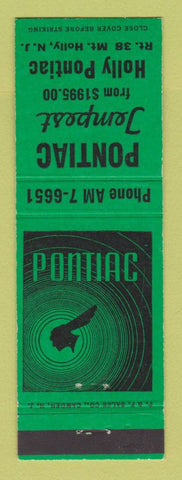 Matchbook Cover - Holly Pontiac Tempest Mount Holly NJ