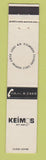 Matchbook Cover - Keim's Gift Shop Haddonfield NJ 12 Strike