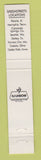 Matchbook Cover - Greenstreets Peoria IL Colorado Springs Seattle WA 10 Strike