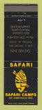Matchbook Cover - Safari Camps Inn Oxford IA Texaco oil gas