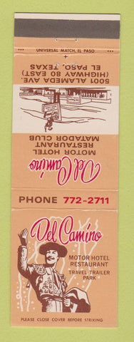 Matchbook Cover - Del Camino Motor Hotel El Paso TX