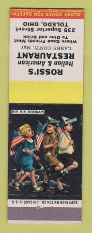 Matchbook Cover - Rossi's Italian Restaurant Toledo OH