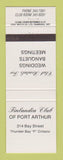 Matchbook Cover - Finlandia Club Port Arthur Thunder Bay ON