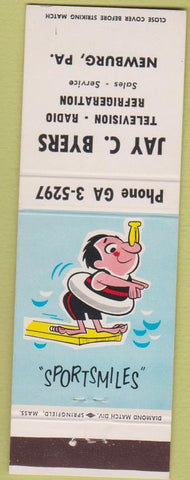 Matchbook Cover - Jay Byers TV Radio Repair Newburg PA
