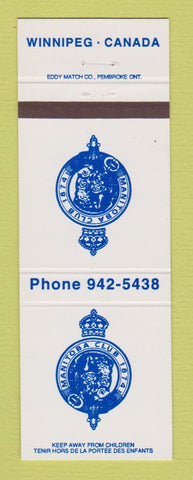 Matchbook Cover - Manitoba Club Winnipeg MB