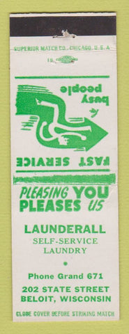 Matchbook Cover - Lauderall Laundry Beloit WI