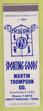 Matchbook Cover - Martin Thompson Sporting Goods Chattanooga TN