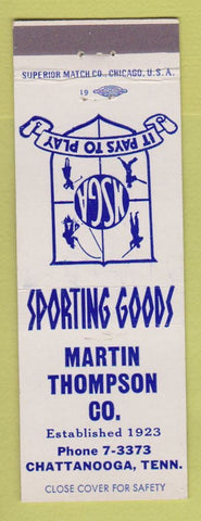 Matchbook Cover - Martin Thompson Sporting Goods Chattanooga TN