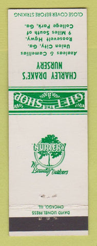 Matchbook Cover - Charley Drake's Nursery Union City GA