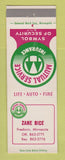 Matchbook Cover - Mutual Service Insurance Zane Bice Freeborn MN