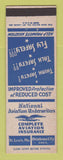 Matchbook Cover - National Aviation Insurance St Louis MO Oklahoma City