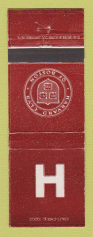 Matchbook Cover - Harvard Club of Boston MA WEAR