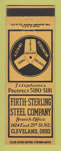 Matchbook Cover - Firth Sterling Steel Cleveland OH