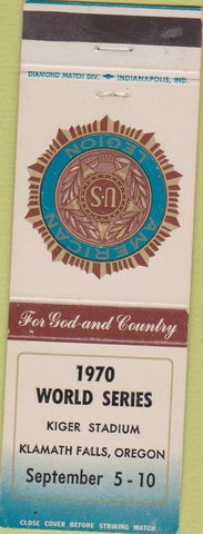 Matchbook Cover - American Legion Baseball  Klamath Falls OR