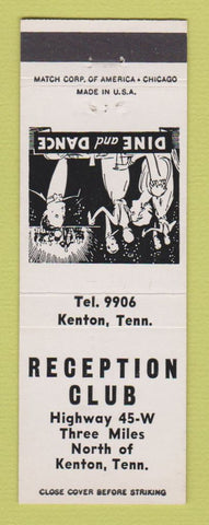 Matchbook Cover - Reception Club Kenton TN