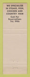 Matchbook Cover - Reception Club Kenton TN