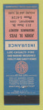 Matchbook Cover - John Ives Insurance Bridgeport CT WEAR