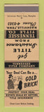 Matchbook Cover - Tennessee Title Insurance Company Nashville TN