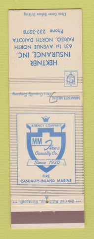 Matchbook Cover - Minnesota Mutual Insurance Hektner Fargo ND