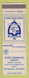 Matchbook Cover - Minnesota Mutual Insurance Flicek Montgomery MN WEAR