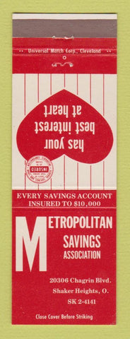 Matchbook Cover - Metropolitan Savings Association Shaker Heights OH