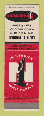 Matchbook Cover - Nationwide Insurance Louis Merhar Willoughby OH