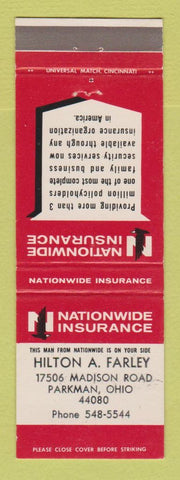 Matchbook Cover - Nationwide Insurance Hilton Farley Parkman OH