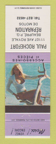 Matchbook Cover - Paul Rochefort Reparation De Motos Beaupre QC pinup