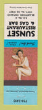 Matchbook Cover - Sunset Restaurant Gas Bar Brantford ON pinup