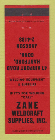 Matchbook Cover - Zane Weldcraft Welding Supply Hartford CT