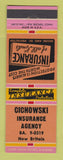 Matchbook Cover - Cichowski Insurance Agency New Britain CT