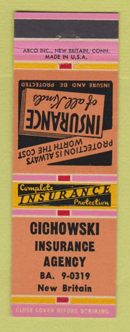 Matchbook Cover - Cichowski Insurance Agency New Britain CT