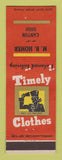 Matchbook Cover - Timely Men's Clothes MB Homer Canton OH