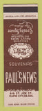 Matchbook Cover - Paul's News Tobacco Rapid City SD Crosby Square Pipe Tobacco
