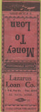 Matchbook Cover - OLD Lazarus Loan Co St Paul MN