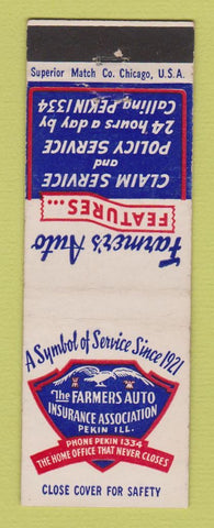 Matchbook Cover - Farmers Auto Insurance Pekin IL