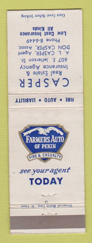 Matchbook Cover - Farmers Auto Insurance of Pekin Casper Real Estate WEAR