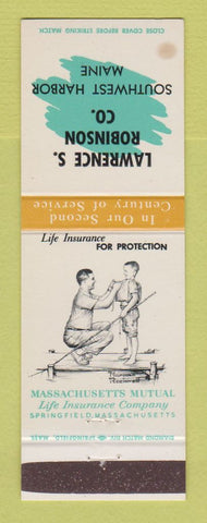 Matchbook Cover - Robinson Insurance Southwest Harbor ME Norman Rockwell #3 WEAR